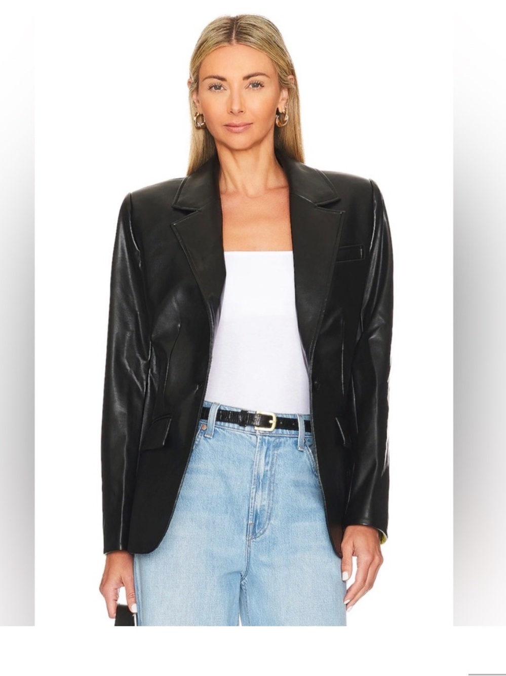 L'Academie Leather Theo Blazer